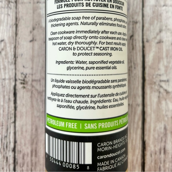 Caron & Doucet Cuisine Cast Iron Soap 100% Natural Paraben Free NEW - Picture 6 of 7